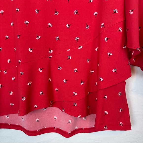 Roz and Ali Floral Blouse with Ruffle Sleeves Size XS - Picture 5 of 7